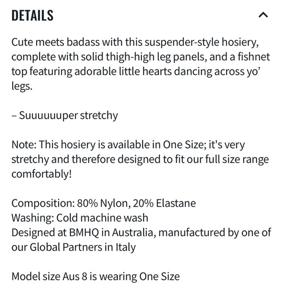 PINK 🩷 HEART SUSPENDER HOSIERY ONE SIZE NWT BLACKMILK BM BLACK MILK - Picture 3 of 4